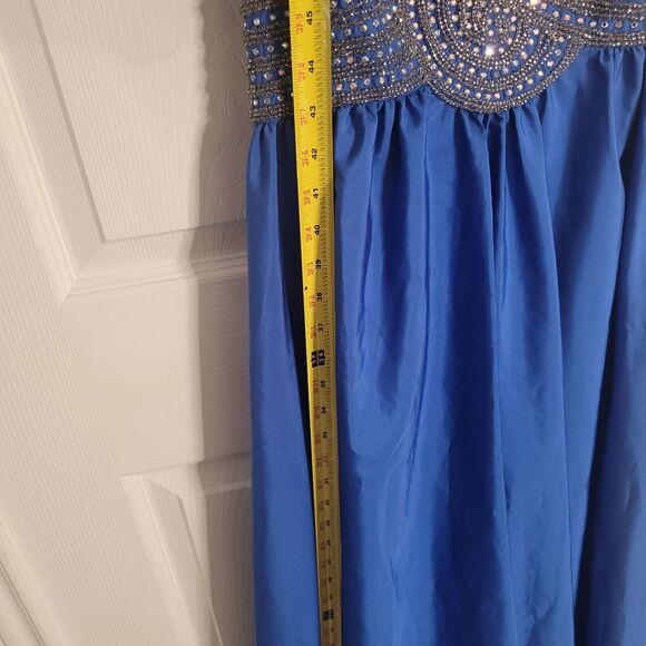 Mike Bennet formal gown with attached crystal belt royal blue HOCO wedding..sz 4 - Picture 5 of 10